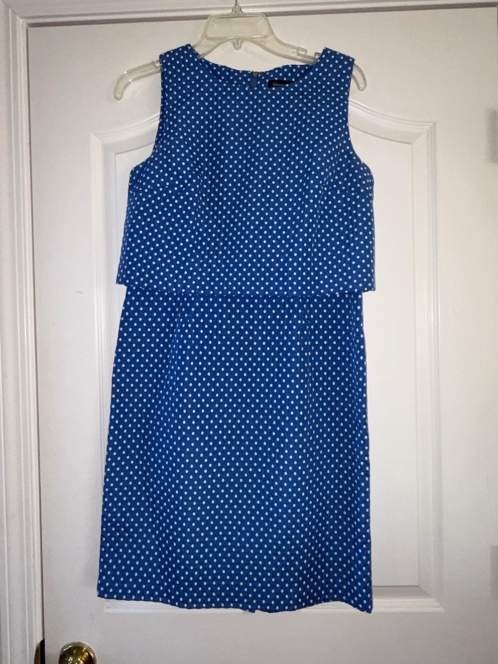 Spense Blue & White Polka Dot Midi Dress